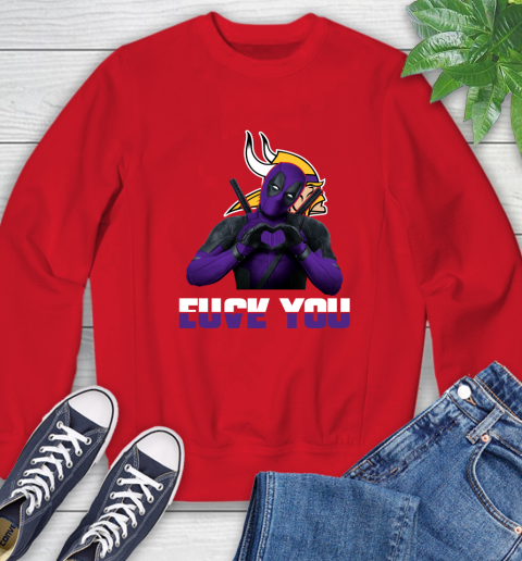NHL Minnesota Vikings Deadpool Love You Fuck You Football Sports Sweatshirt 10