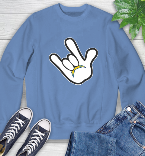 San Diego Chargers NFL Football Mickey Rock Hand Disney Sweatshirt 11