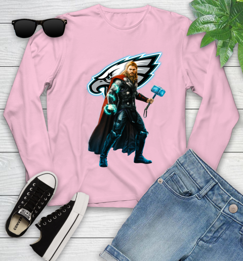 NFL Thor Avengers Endgame Football Philadelphia Eagles Youth Long Sleeve 10