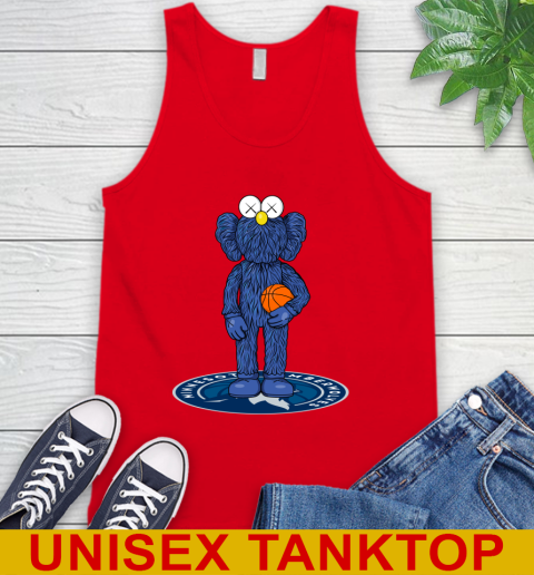 NBA Basketball Minnesota Timberwolves Kaws Bff Blue Figure Shirt Tank Top 6