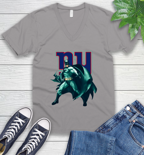 NFL Batman Football Sports New York Giants V-Neck T-Shirt 4