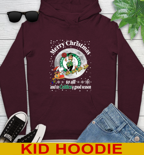Boston Celtics Merry Christmas To All And To Celtics A Good Season NBA Basketball Sports Youth Hoodie 7