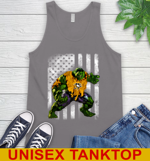 Pittsburgh Penguins Hulk Marvel Avengers NHL Hockey American Flag Tank Top 6