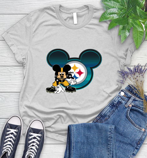 NFL Pittsburgh Steelers Mickey Mouse Disney Football T Shirt Women's T-Shirt