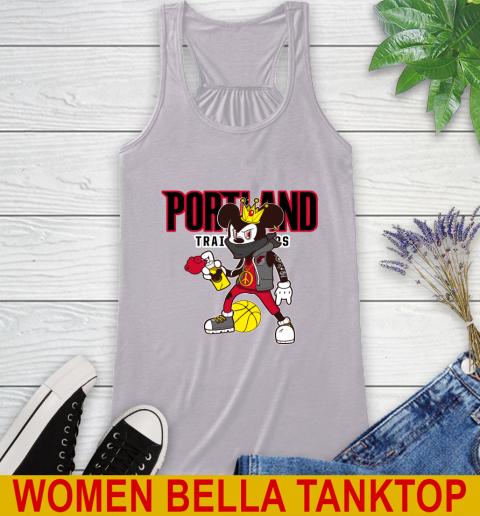 Portland Trail Blazers NBA Basketball Mickey Peace Sign Sports Racerback Tank 5