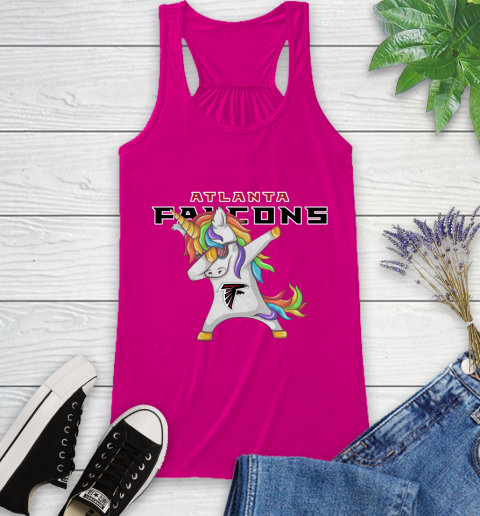 Atlanta Falcons NFL Football Funny Unicorn Dabbing Sports Racerback Tank 8