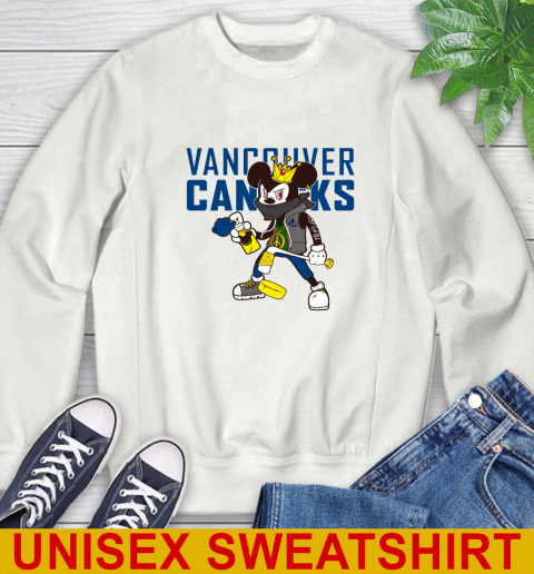 Vancouver Canucks NHL Hockey Mickey Peace Sign Sports Sweatshirt