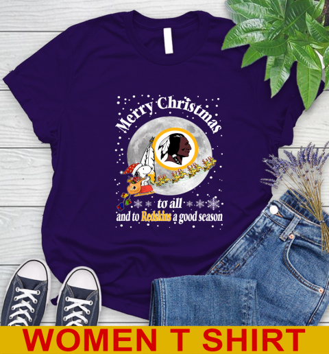 Washington Redskins Merry Christmas To All And To Redskins A Good Season NFL Football Sports Women's T-Shirt 4