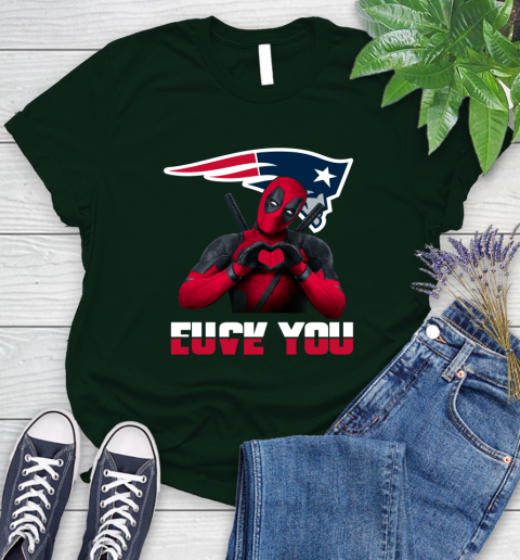 NHL New England Patriots Deadpool Love You Fuck You Football Sports Women's T-Shirt 6