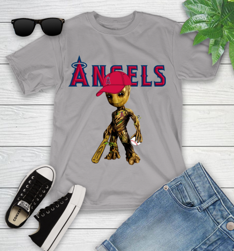 MLB Los Angeles Angels Groot Guardians Of The Galaxy Baseball Youth T-Shirt 4