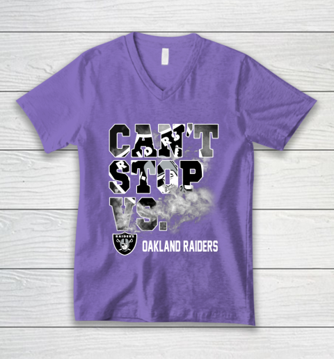 NFL Oakland Raiders Can't Stop Vs V-Neck T-Shirt 8