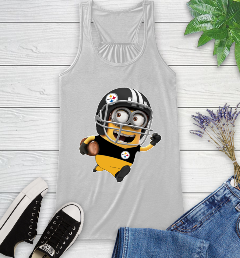 NFL Pittsburgh Steelers Minions Disney Football Sports Racerback Tank