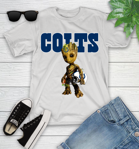 Indianapolis Colts NFL Football Groot Marvel Guardians Of The Galaxy Youth T-Shirt