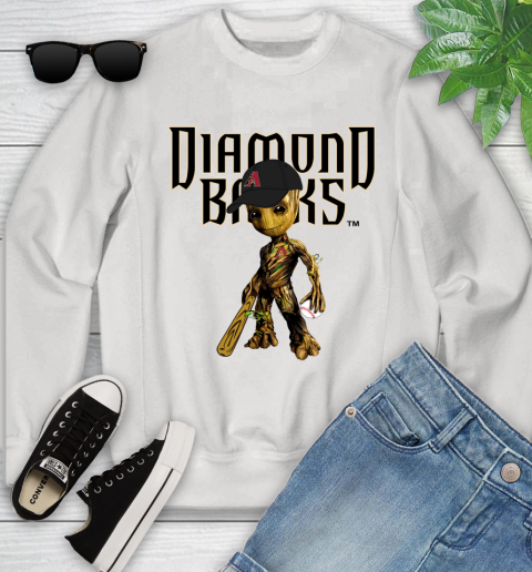 MLB Arizona Diamondbacks Groot Guardians Of The Galaxy Baseball Youth Sweatshirt