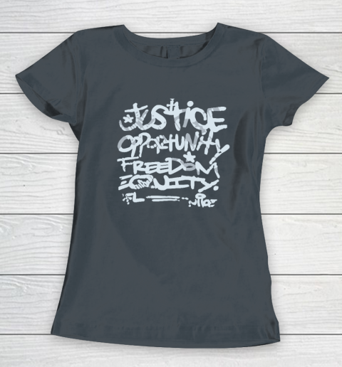 Justice Opportunity Equity Freedom Women's T-Shirt 3