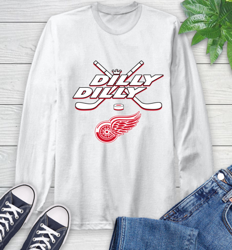 NHL Detroit Red Wings Dilly Dilly Hockey Sports Long Sleeve T-Shirt