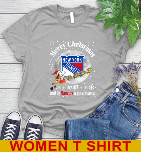 New York Rangers Merry Christmas To All And To Rangers A Good Season NHL Hockey Sports Women's T-Shirt 5