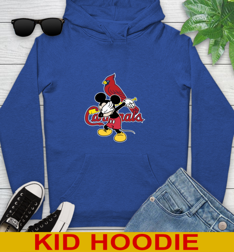 St.Louis Cardinals MLB Baseball Dabbing Mickey Disney Sports Youth Hoodie 10
