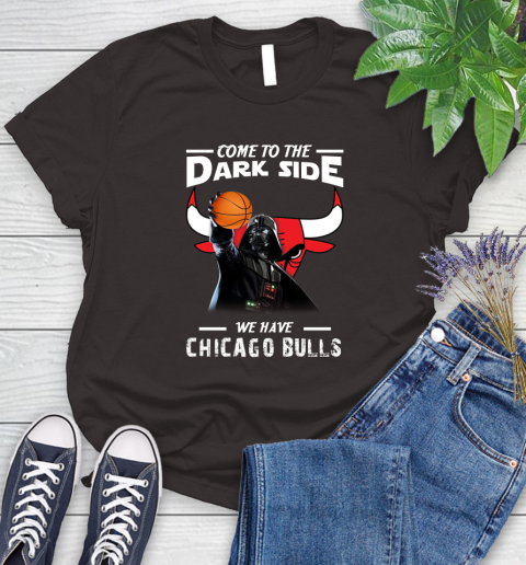 NBA Come To The Dark Side We Have Chicago Bulls Star Wars Darth Vader Basketball Women's T-Shirt 11