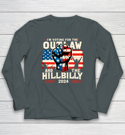 I'm Voting For the Outlaw And The Hillbilly 2024 US Flag Long Sleeve T-Shirt 3