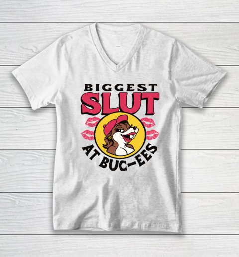 The Biggest Slut At Bucee's The Gas Station V-Neck T-Shirt