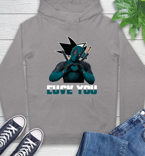 NHL San Jose Sharks Deadpool Love You Fuck You Hockey Sports Hoodie 6