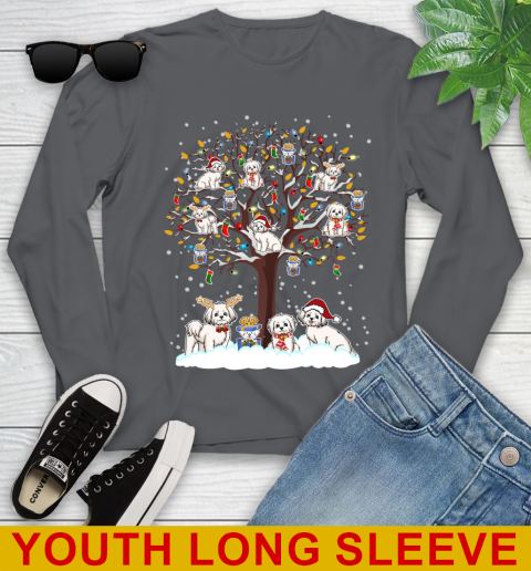 Maltese dog pet lover light christmas tree shirt 125