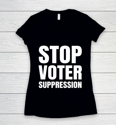 Black Voters Matter Protect The Vote Stop Voter Suppression Women's V-Neck T-Shirt