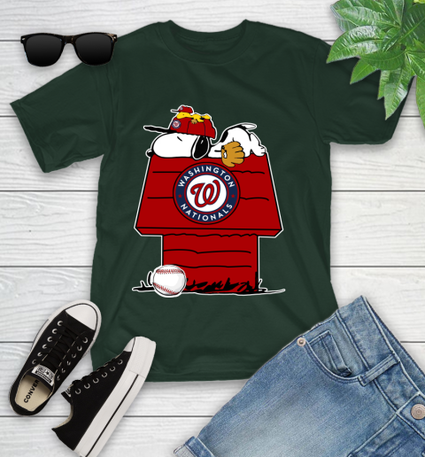 MLB Washington Nationals Snoopy Woodstock The Peanuts Movie Baseball T Shirt_000 Youth T-Shirt 5