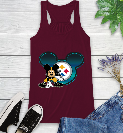NFL Pittsburgh Steelers Mickey Mouse Disney Football T Shirt Racerback Tank 3
