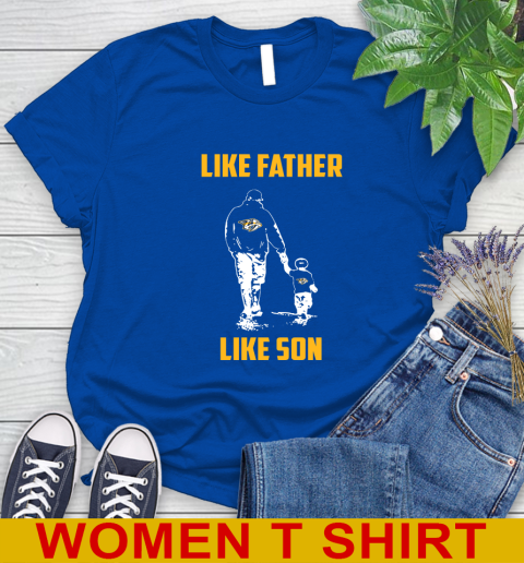 Nashville Predators NHL Hockey Like Father Like Son Sports Women's T-Shirt 10
