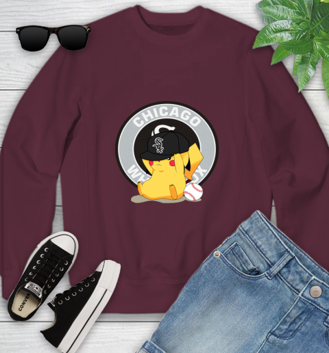 MLB Pikachu Baseball Sports Chicago White Sox Youth Sweatshirt 5