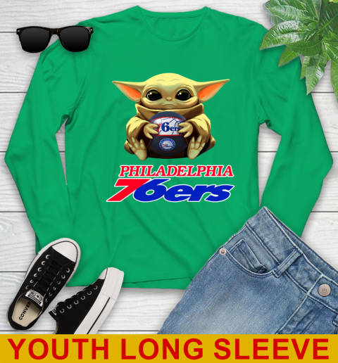NBA Basketball Philadelphia 76ers Star Wars Baby Yoda Shirt 128