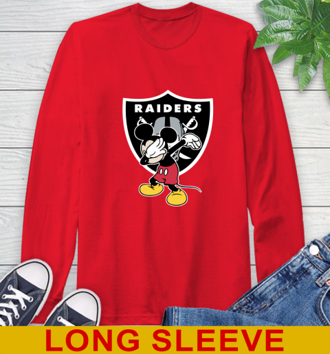 Oakland Raiders NFL Football Dabbing Mickey Disney Sports Long Sleeve T-Shirt 10