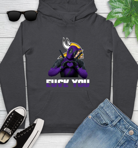 NHL Minnesota Vikings Deadpool Love You Fuck You Football Sports Youth Hoodie 8