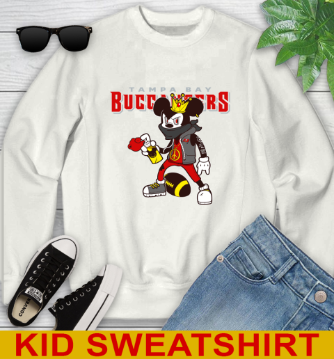Tampa Bay Buccaneers NFL Football Mickey Peace Sign Sports Youth Sweatshirt