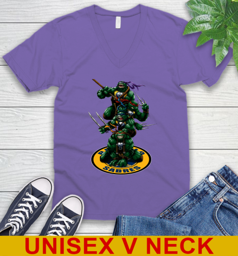 NHL Hockey Buffalo Sabres Teenage Mutant Ninja Turtles Shirt V-Neck T-Shirt 9