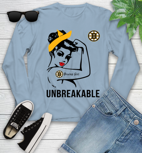 NHL Boston Bruins Girl Unbreakable Hockey Sports Youth Long Sleeve 6