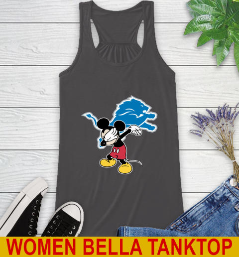 Detroit Lions NFL Football Dabbing Mickey Disney Sports Racerback Tank 12