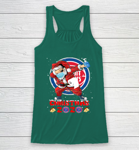 Detroit Pistons Funny Santa Claus Dabbing Christmas 2020 NBA Racerback Tank 5