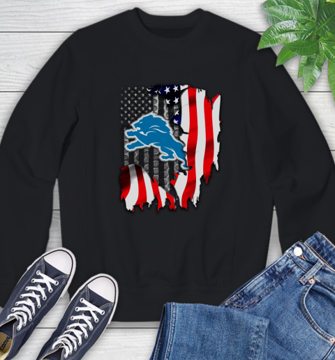 Detroit Lions NFL Football American Flag Sweatshirt