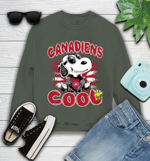NHL Hockey Montreal Canadiens Cool Snoopy Shirt Youth Sweatshirt 7