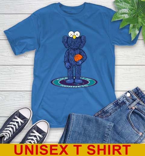 NBA Basketball Charlotte Hornets Kaws Bff Blue Figure Shirt T-Shirt 9