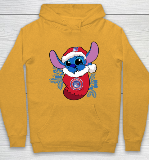 New York Rangers Christmas Stitch In The Sock Funny Disney NHL Hoodie 3