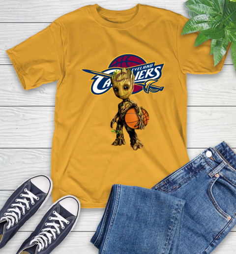 Cleveland Cavaliers NBA Basketball Groot Marvel Guardians Of The Galaxy T-Shirt 3