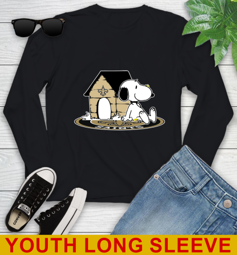 NFL Football New Orleans Saints Snoopy The Peanuts Movie Shirt Youth Long Sleeve 2