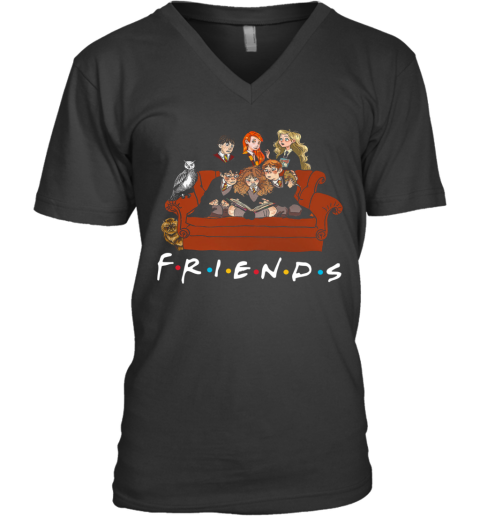Friends Harry Potter Chibi Characters 2020 V-Neck T-Shirt