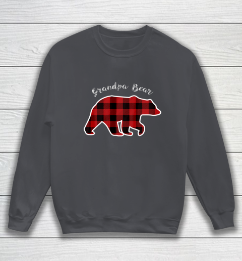 GRANDPA BEAR Men Red Plaid Christmas Pajama Family Gift Sweatshirt 4