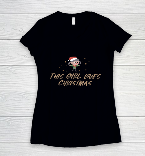 This Girl loves Christmas Mug Funny Women's V-Neck T-Shirt