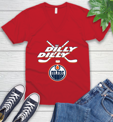 NHL Edmonton Oilers Dilly Dilly Hockey Sports V-Neck T-Shirt 7